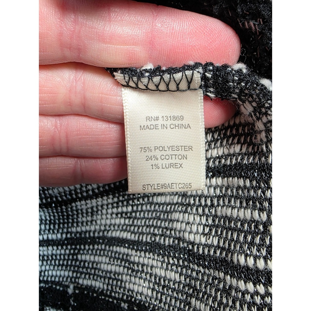 Sincerely Jules Womens M Black White Plaid Cropped Tweed Jacket Lurex GAETC265 - Picture 8 of 10